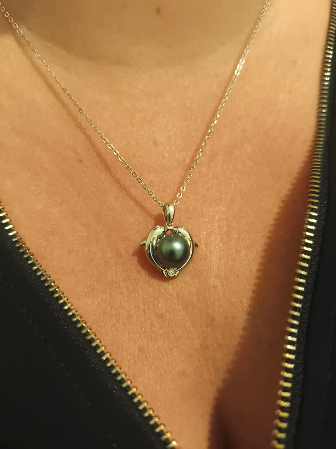 Customer photo review of Pendentif Perle de Tahiti
