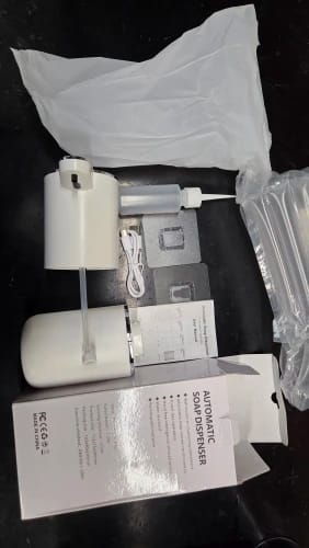 Customer photo review of Automatic Wall-Mounted Foaming Liquid Soap Dispenser Electric USB Charging Hand Sanitizer Dispenser for Hotels Bathrooms