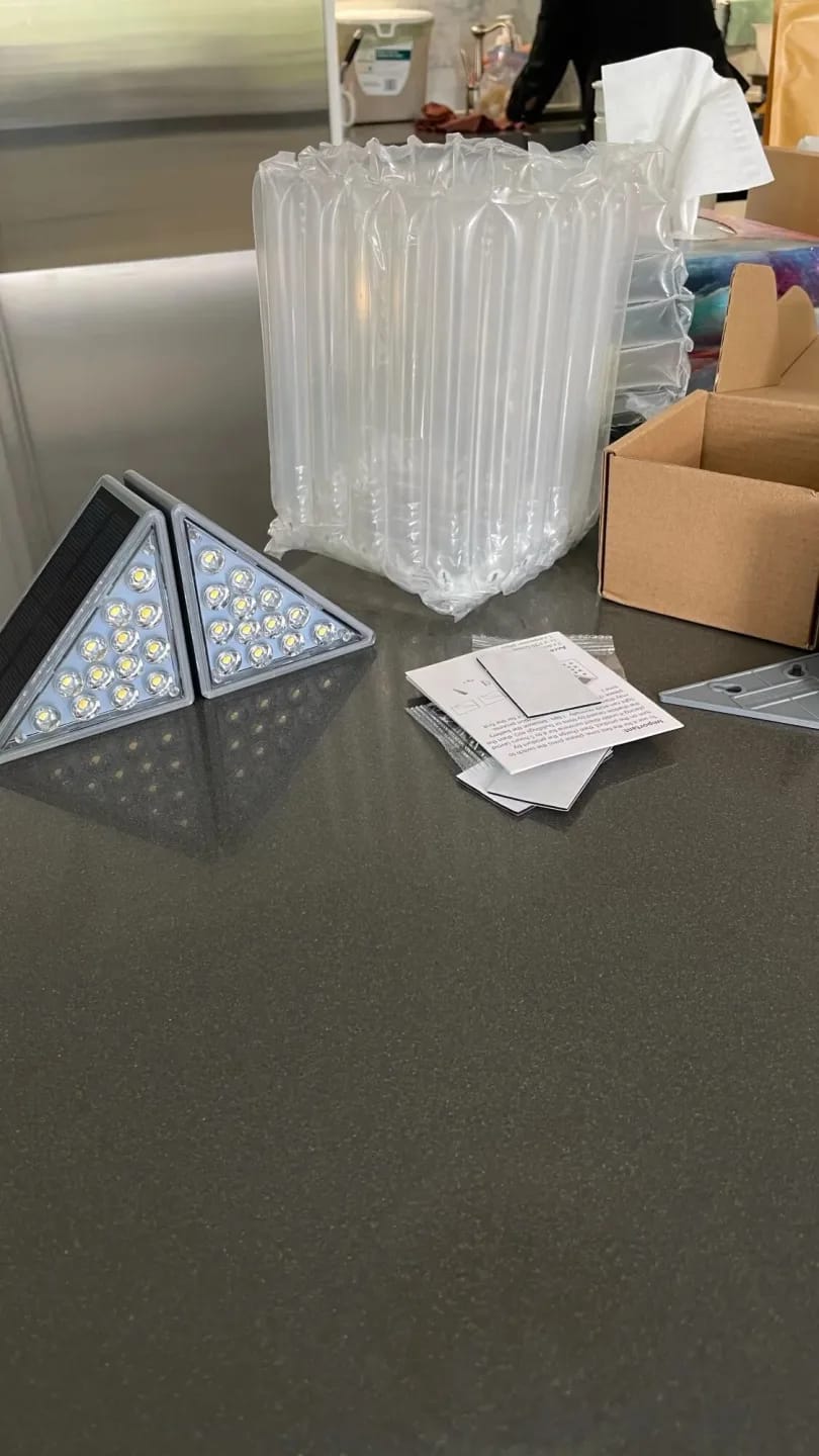 Customer photo review of Solar LED Step Light for Garden, 6-Pack, Triangular, 5.5 cm