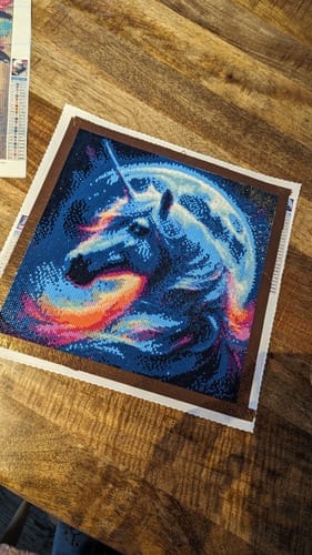 Customer photo review of Cosmic Unicorn | Diamond Painting Kit