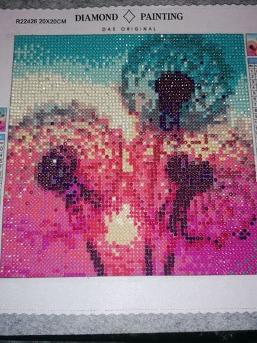 Customer photo review of Dandelions on the lakeshore | Diamond Painting Kit