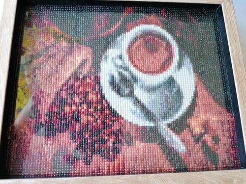 Customer photo review of The Aroma of Coffee | Diamond Painting Kit