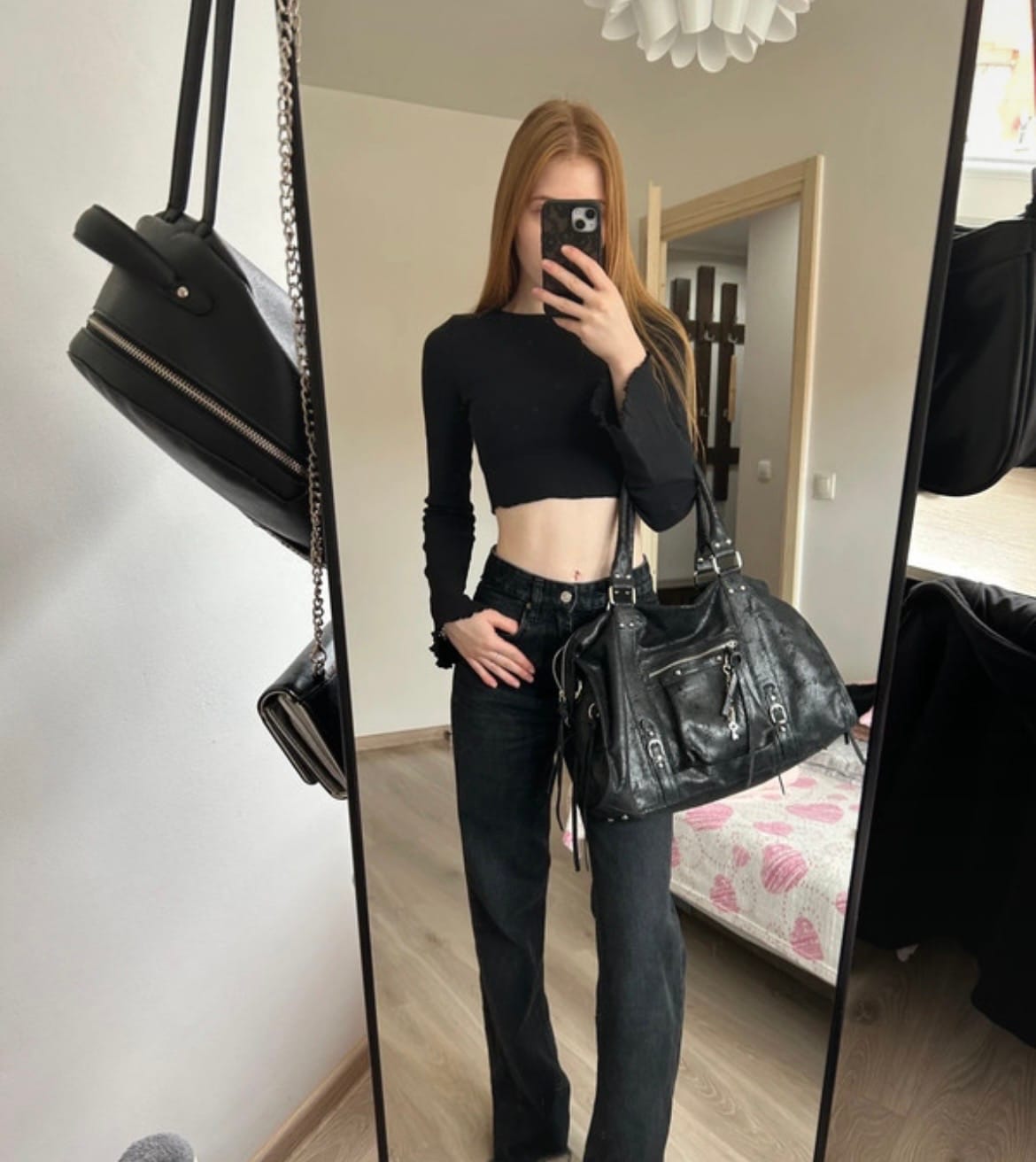 Customer photo review of It girl bag black silver