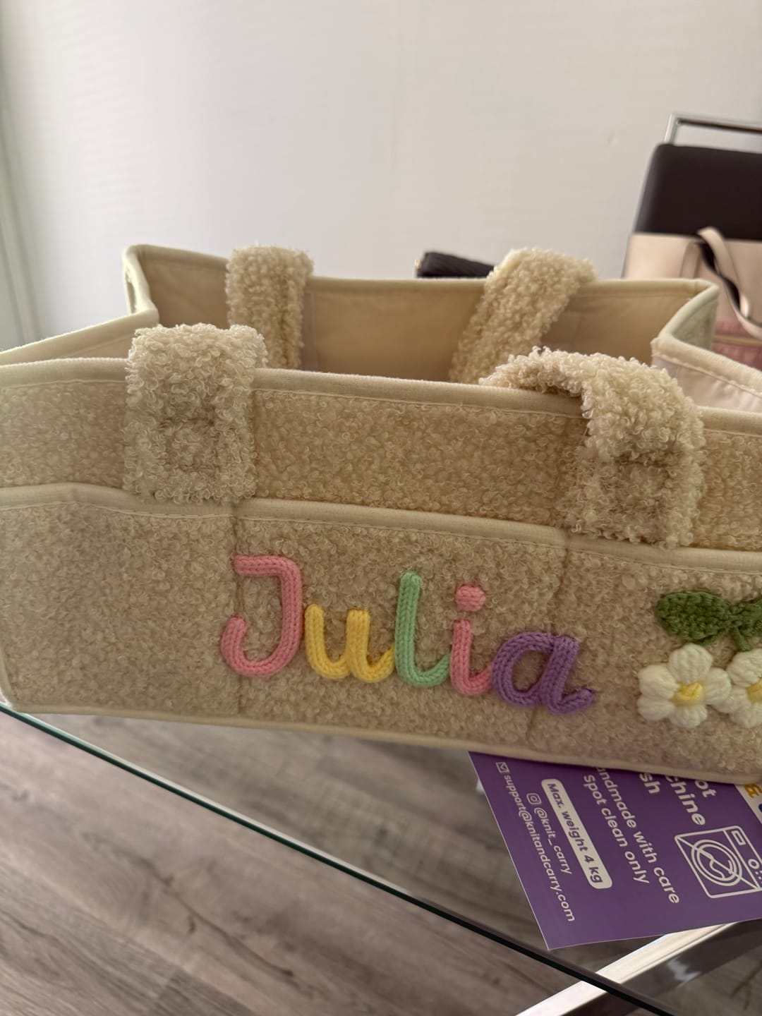 Customer photo review of K&C - Personalized Baby Storage Basket