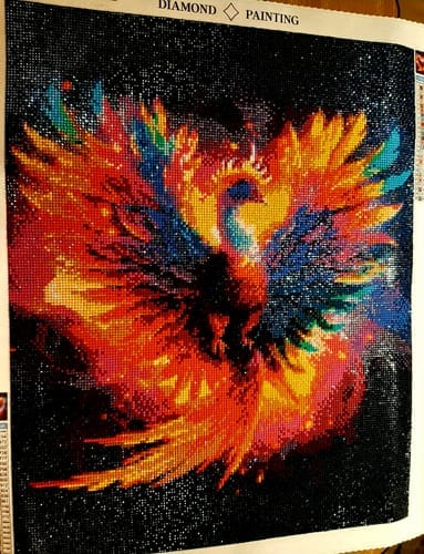 Customer photo review of Magnificent Phoenix | AB Diamond Painting Kit