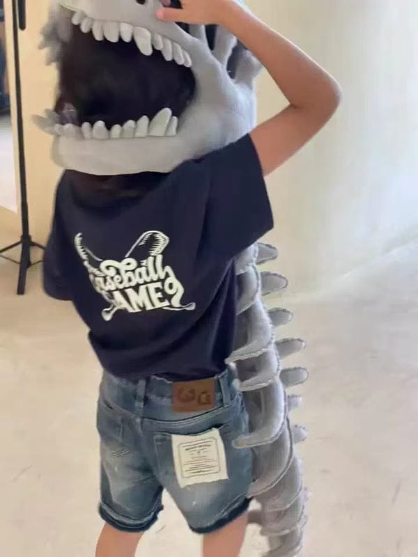 Customer photo review of Skeledino™ Dinosaur Skeleton Plush Costume – Kids & Adult Sizes