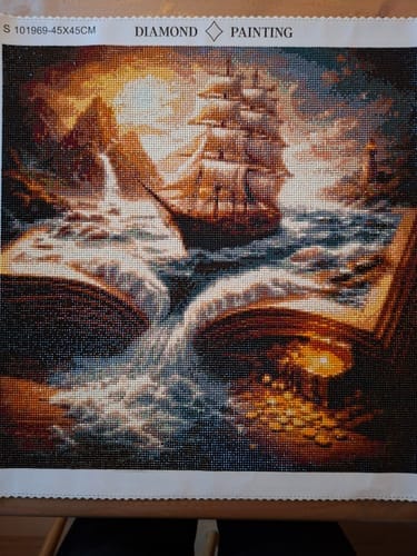 Customer photo review of The Storybook Sailing Ship | Diamond Painting Kit