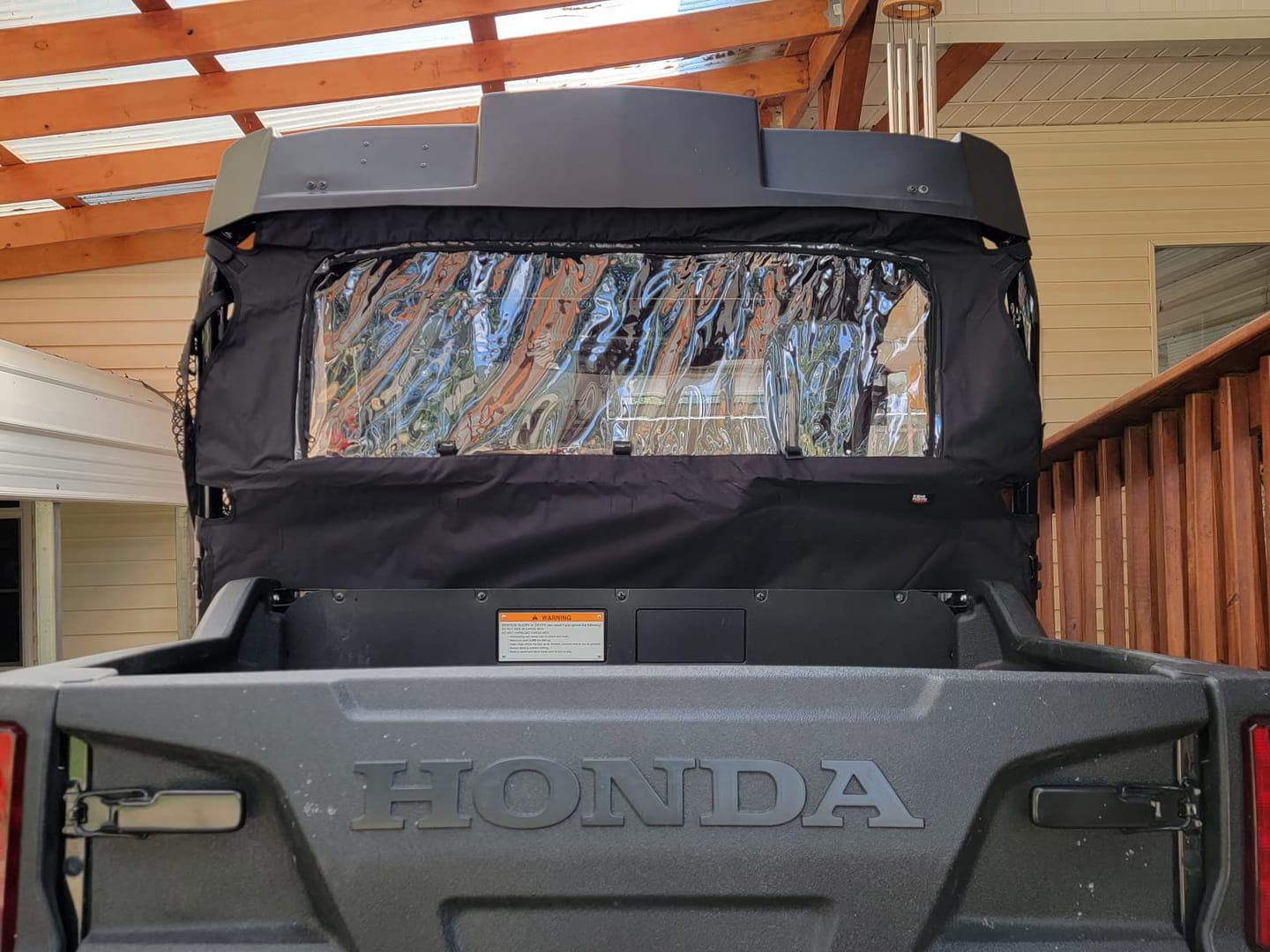 Customer photo review of Fabric Rear Panel with Open Window for Pioneer 700 / 700-4