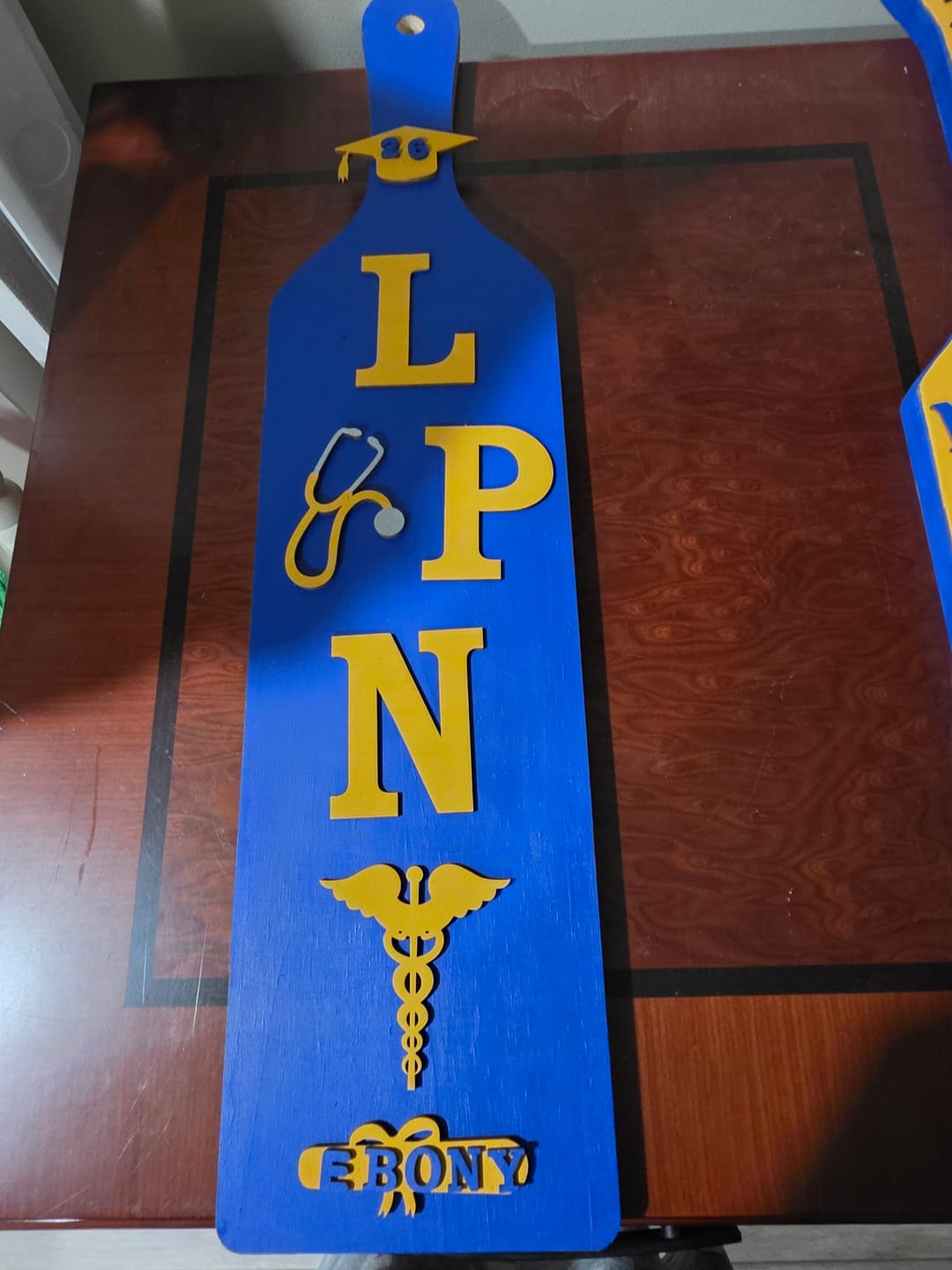 Customer photo review of Unfinished Wood Stethoscope Shape | Craft Cutout | up to 46" DIY