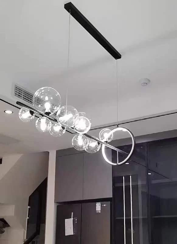 Customer photo review of Iron Chandelier for Staircase, Matte Black Frame, 90 cm