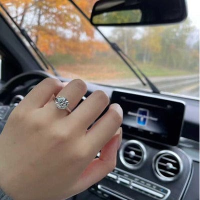 Customer photo review of 6 Prong Solitaire Round Cut Engagement Ring