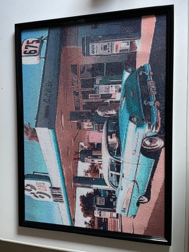 Customer photo review of The golden era of the automobile | Diamond Painting Kit
