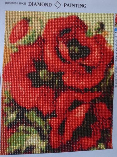Customer photo review of A bouquet of red poppies | Diamond Painting Kit