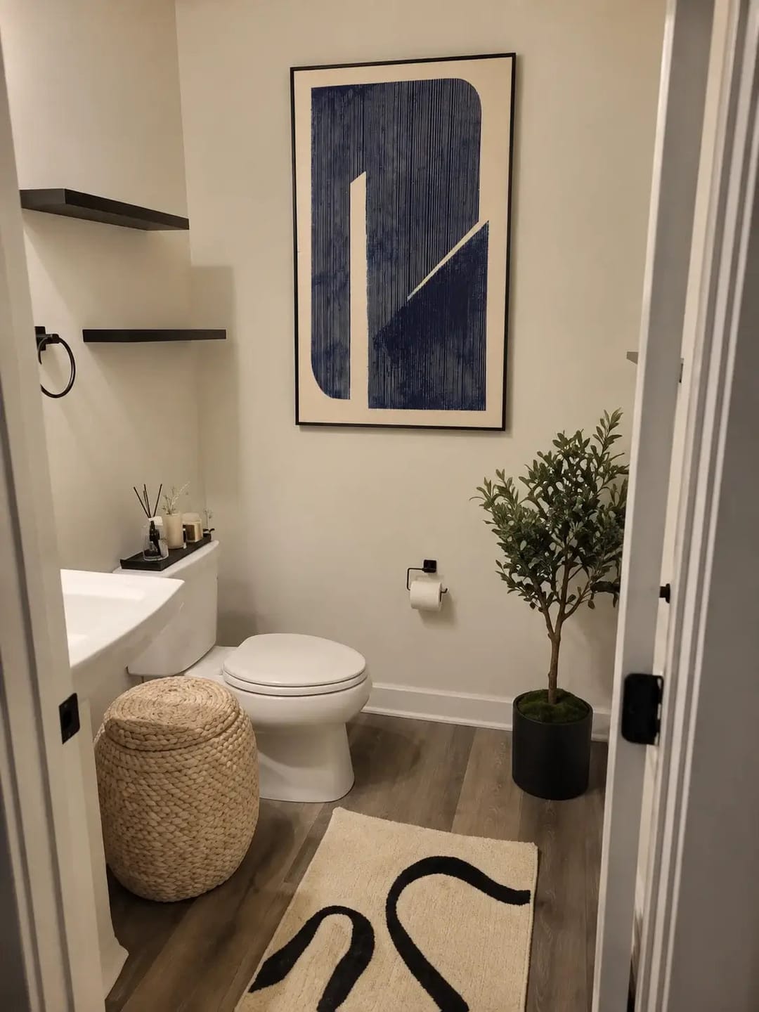 Customer photo review of Indigo Column Shapes Abstract Wall Art