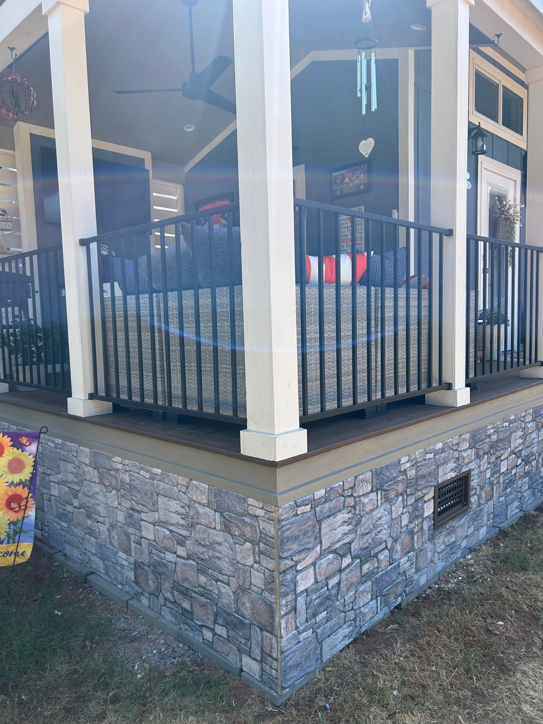Customer photo review of Slate 3D Faux Stone Wall Panel