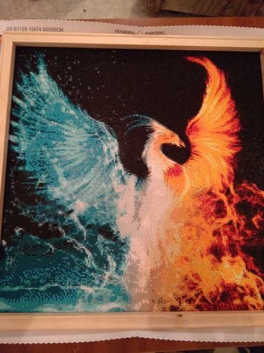 Customer photo review of Phoenix water and fire | Diamond Painting Kit
