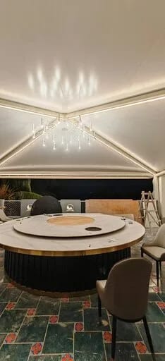 Customer photo review of Black Iron Chandelier for Dining Table, 24-Light, 130 cm