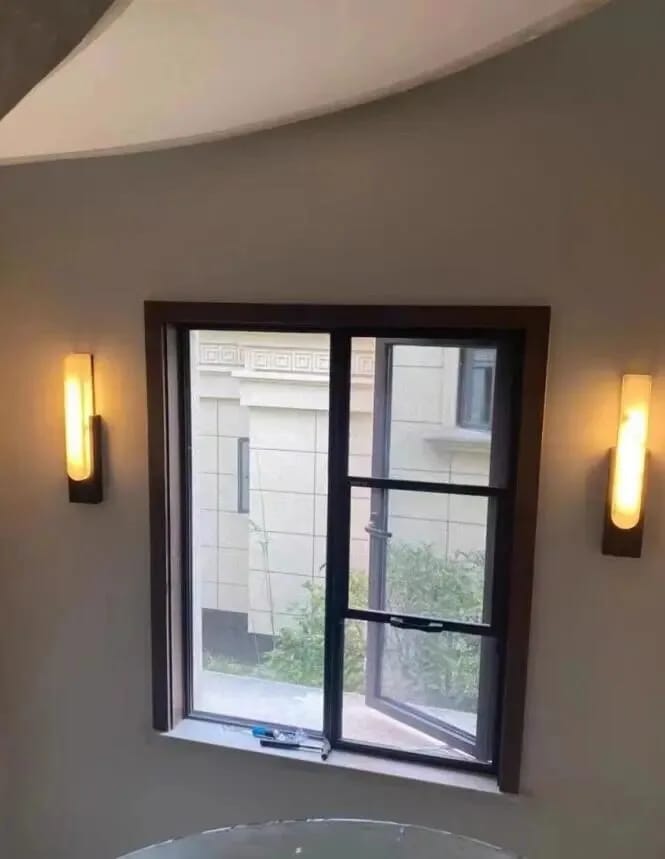 Customer photo review of Green Marble Wall Sconce for Bedroom, Iron Frame, 50 cm