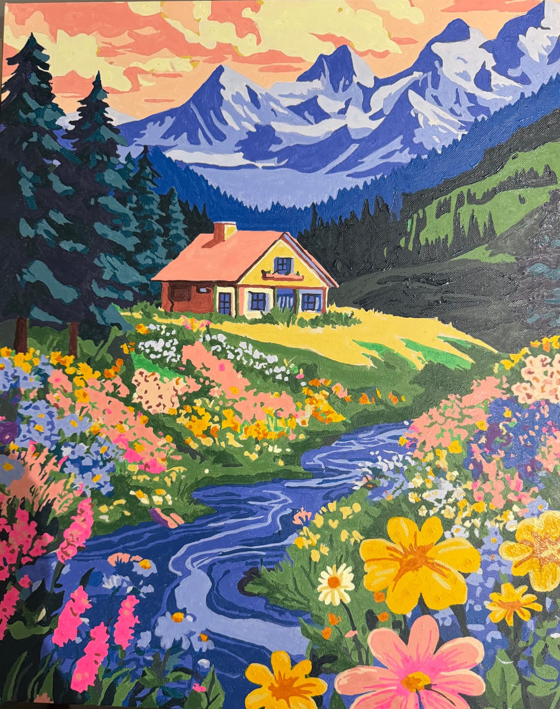 Customer photo review of Colorful House in the Forest 2 | Paint by Numbers