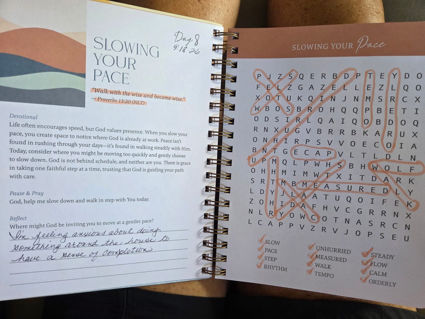 Customer photo review of Be Still: Word Search Devotional for Peace & Rest in God