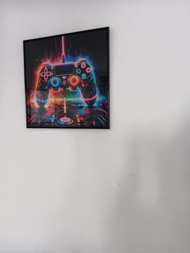Customer photo review of A Neon Symphony of Play | Diamond Painting Kit