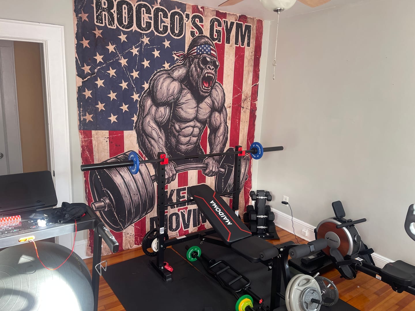 Customer photo review of American Iron Beast Custom Gym Flag Garage Wall Art 11501