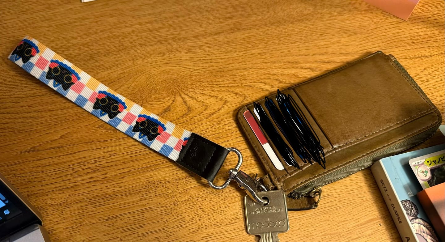Customer photo review of Black Clown Cat Wrist Lanyard!
