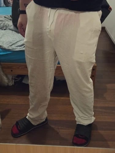 Customer photo review of Comfort Linen Blend Pants