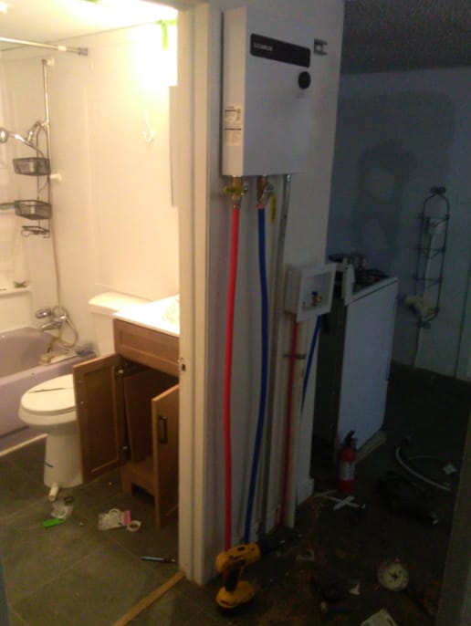 Customer photo review of Camplux On Demand Electric Tankless Water Heater 8kW | White