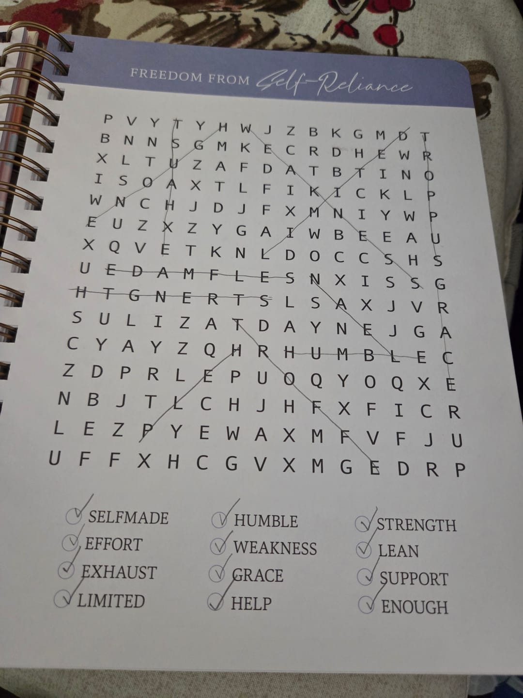 Customer photo review of Be Still: Word Search Devotional for Peace & Rest in God