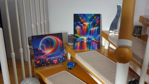 Customer photo review of Rainbow Waterfall | Diamond Painting Kit