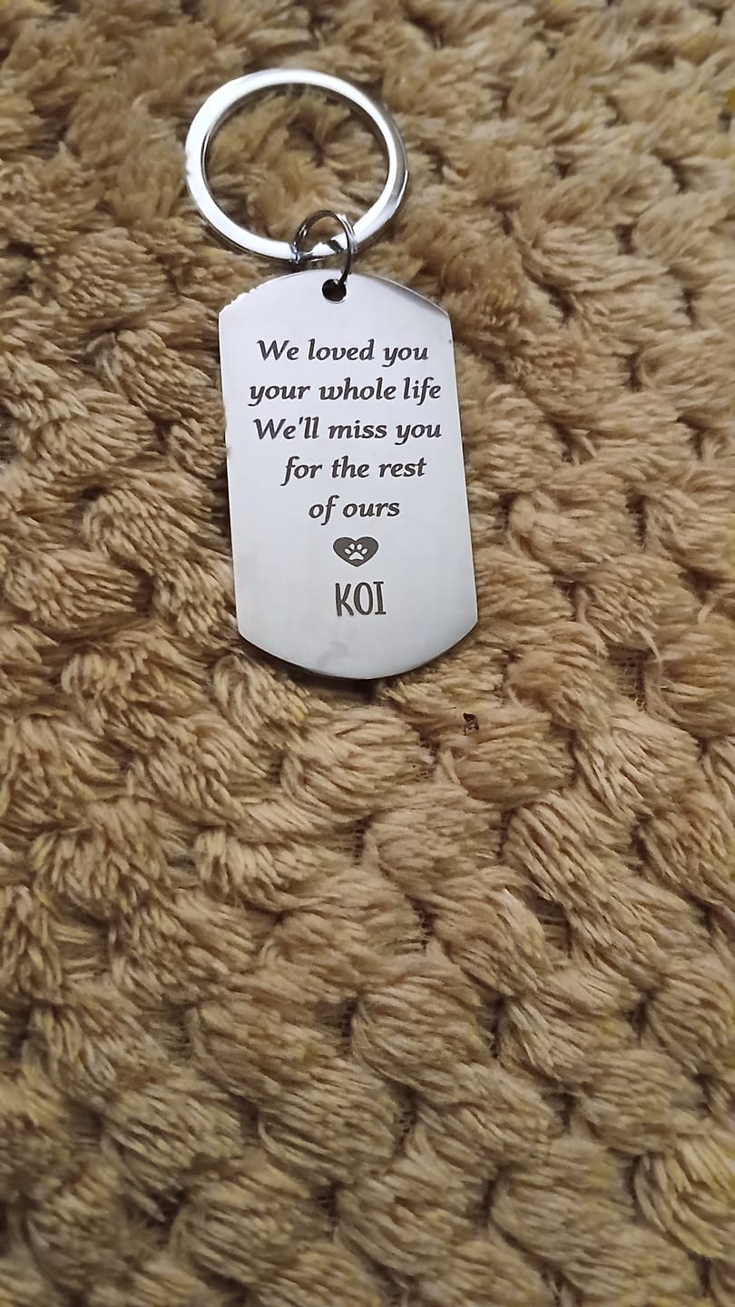 Customer photo review of Personalized Pet Keychain