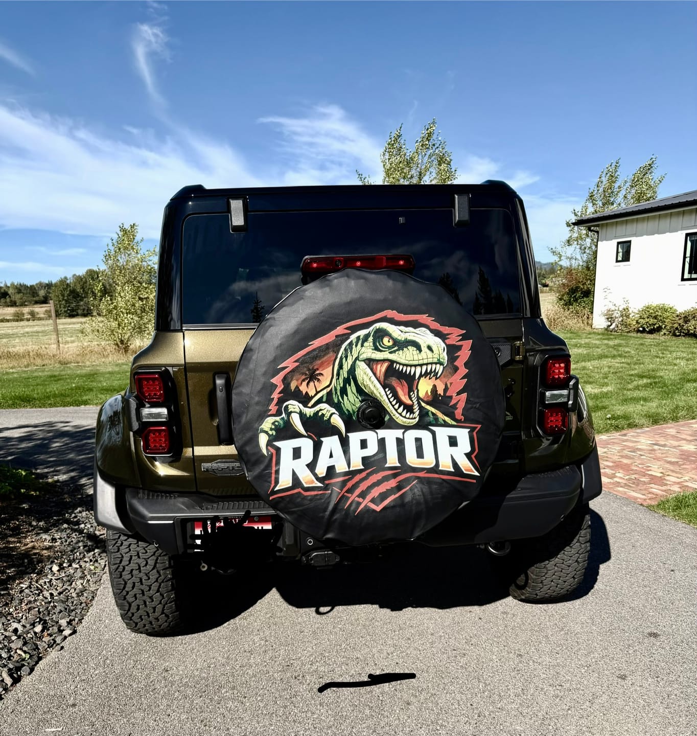 Customer photo review of Jurassic Raptor Tire Cover