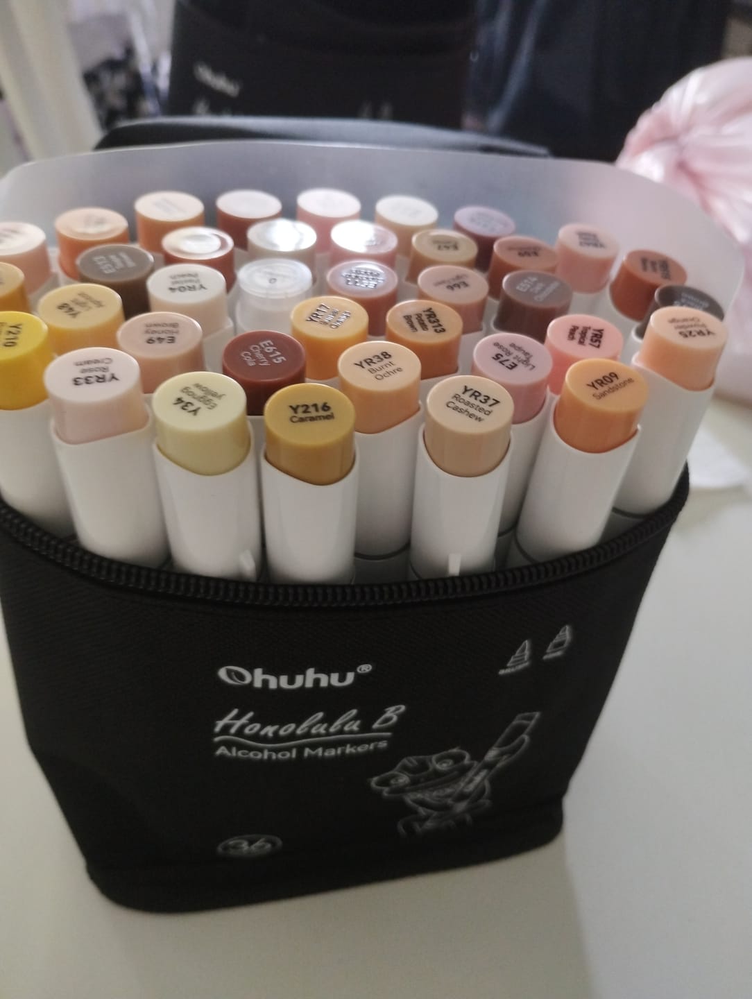 Customer photo review of Ohuhu Honolulu 36 Skin Tone Colors Dual Tips Portrait Alcohol Art Markers (New Color Codes)