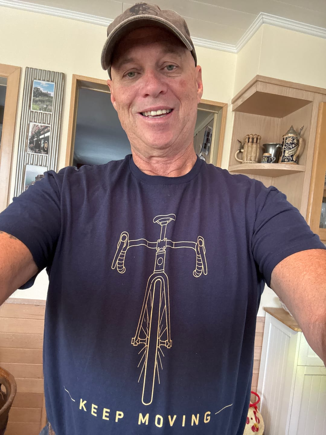 Customer photo review of Keep Moving Premium T-Shirt