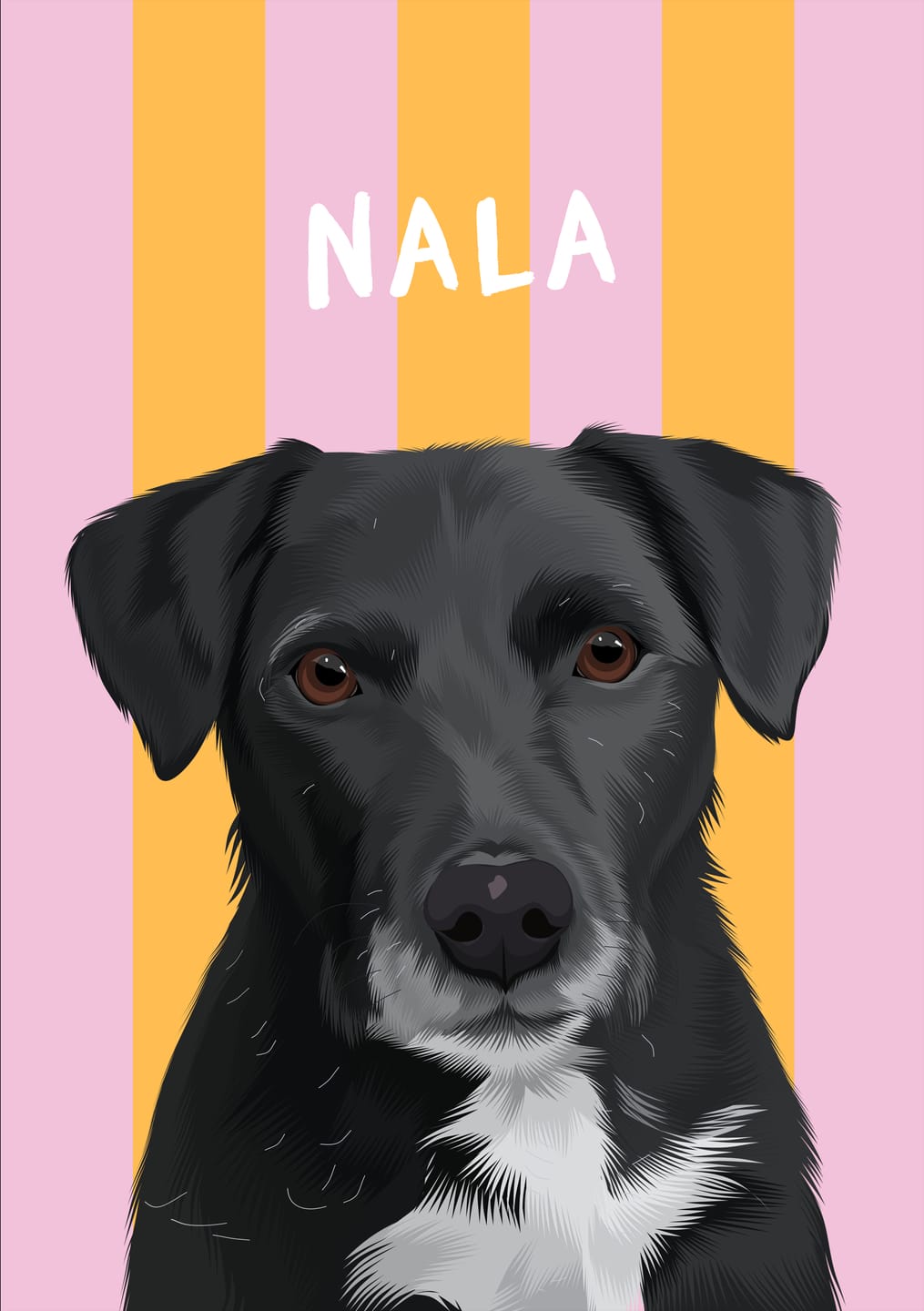Customer photo review of Stripy | Custom Pet Portrait