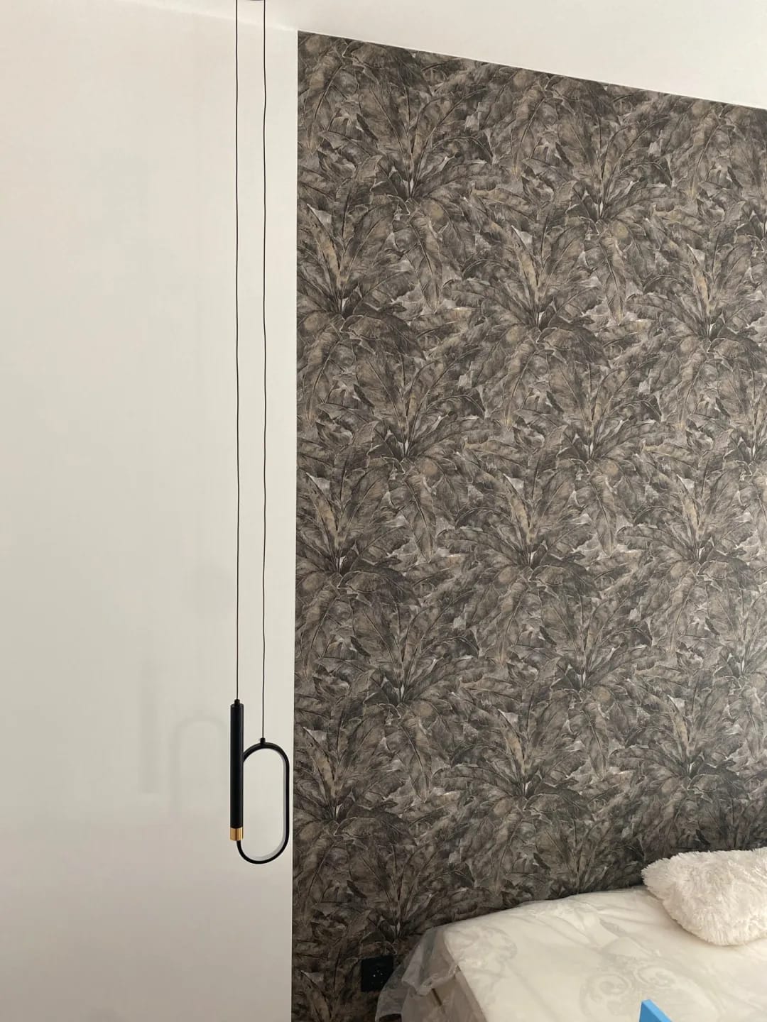 Customer photo review of Black Pendant Light for Bedroom, Acrylic Base, 30 cm