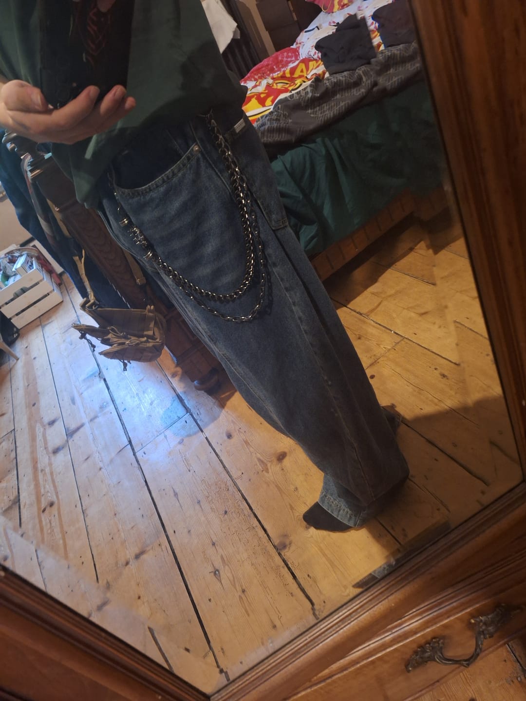 Customer photo review of Trendy Dark Versatile Spiked Punk Waist Chain