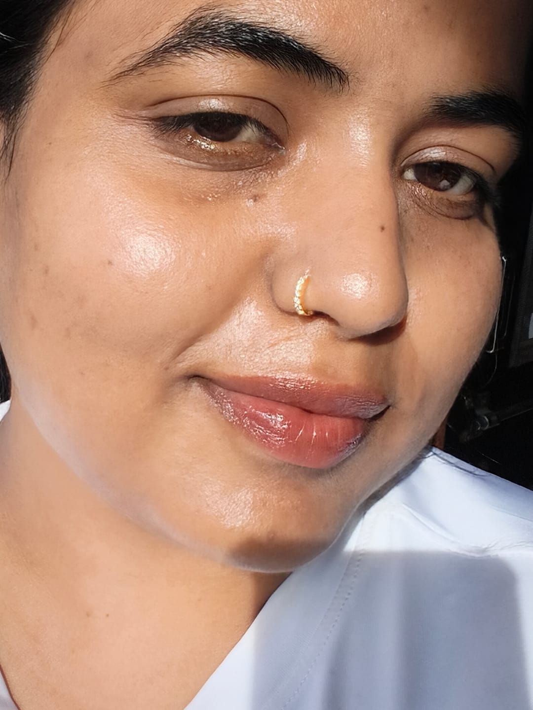 Customer photo review of Sparkle Cascade Nose Ring