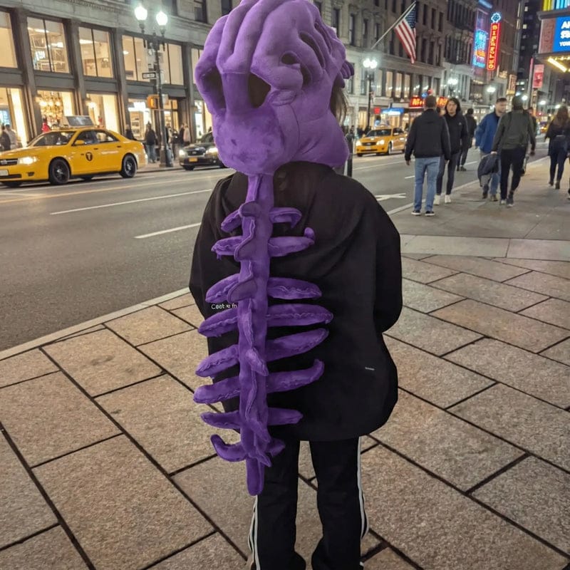 Customer photo review of Skeledino™ Dinosaur Skeleton Plush Costume – Kids & Adult Sizes