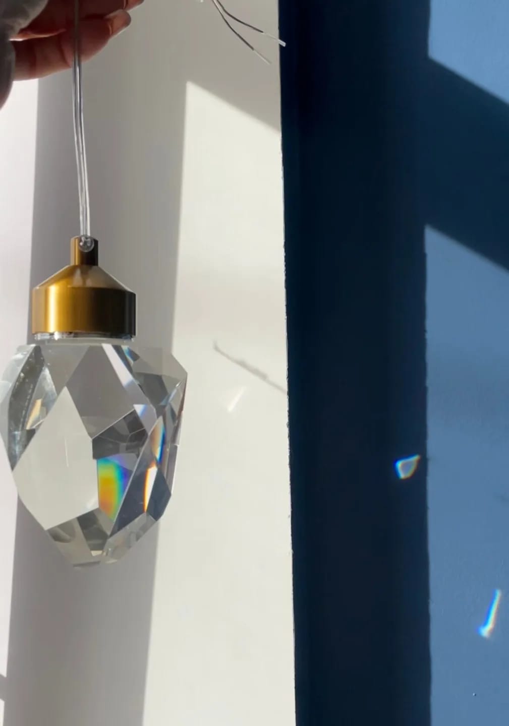 Customer photo review of Gold Crystal Drop Pendant Light for Kitchen Island, 15 cm