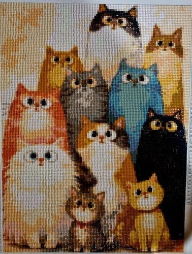 Customer photo review of The Enchanting Cat Crew | Diamond Painting Kit