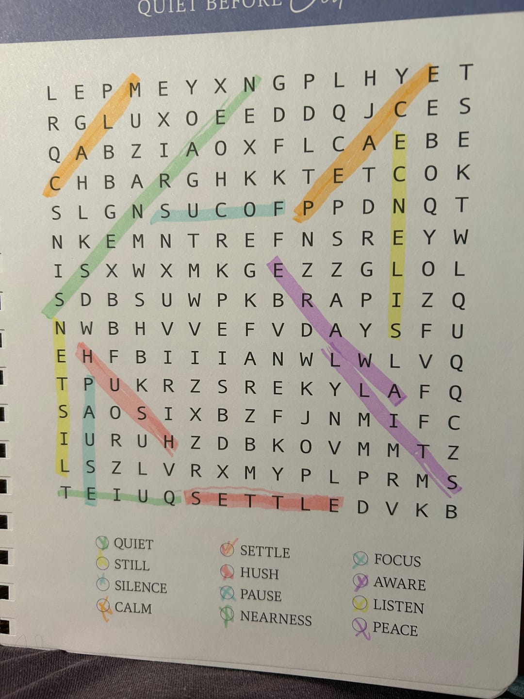 Customer photo review of Be Still: Word Search Devotional for Peace & Rest in God