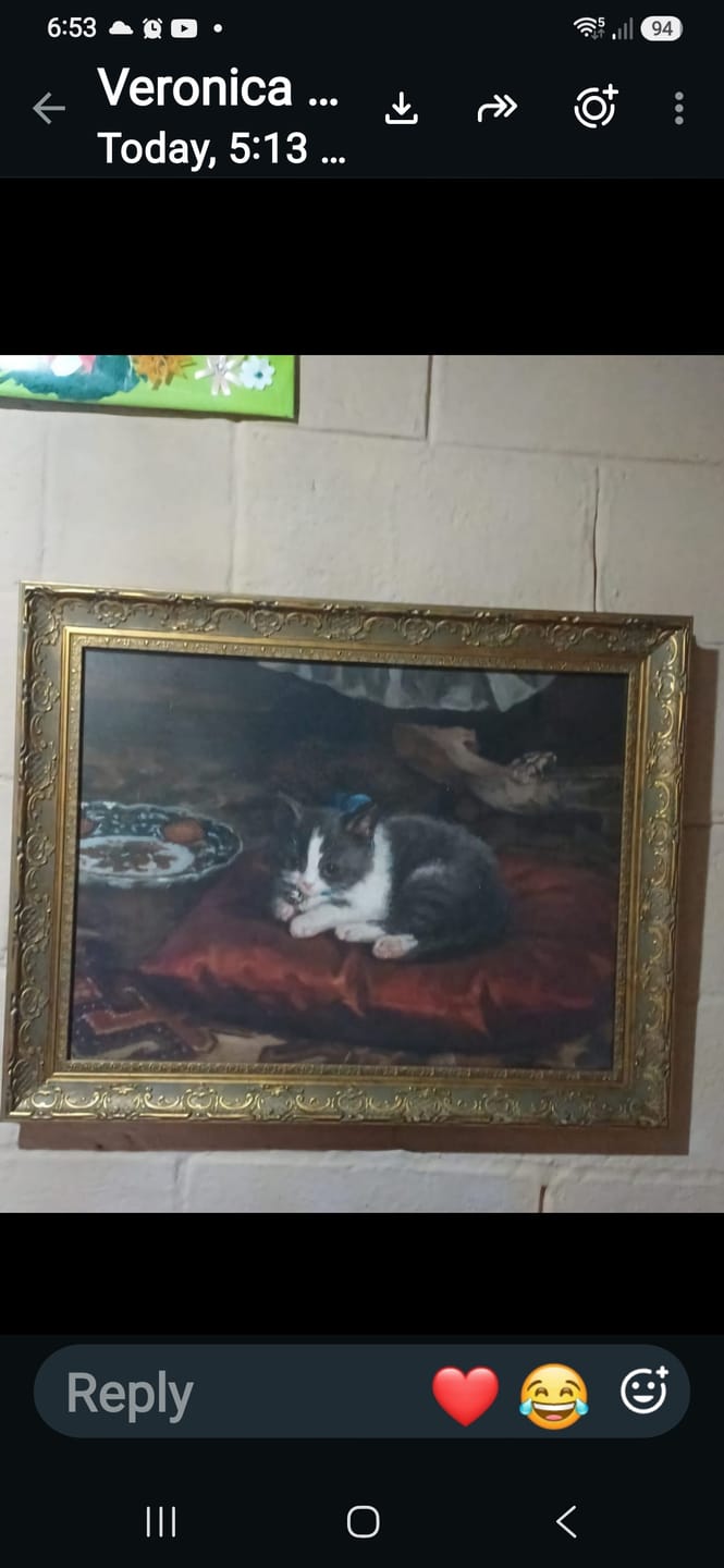 Customer photo review of The Cat on the Pillow | Adolf von Becker | 19th Century