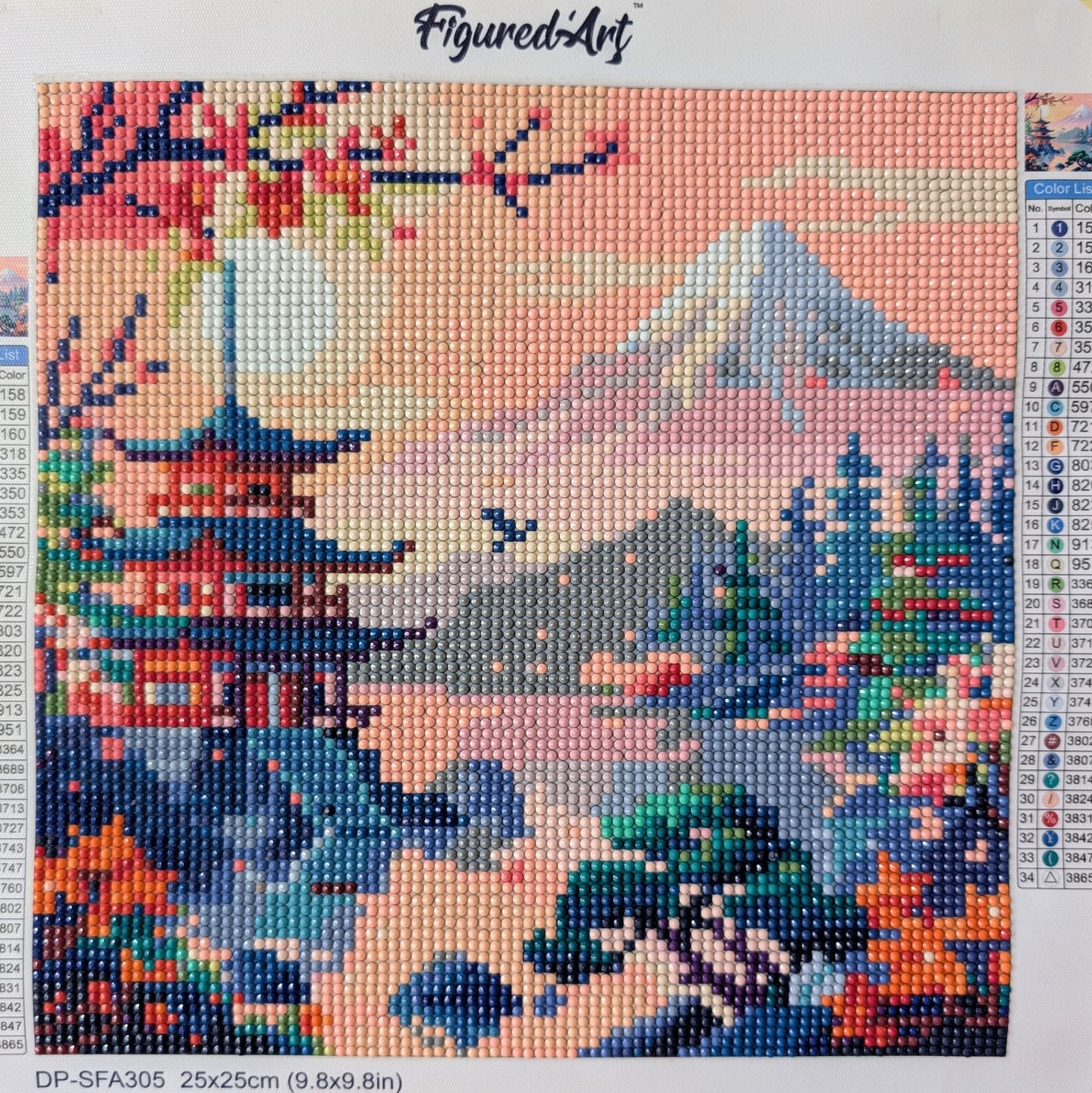 Customer photo review of Mini Diamond Painting 25x25cm - Pagode et Mont Fuji