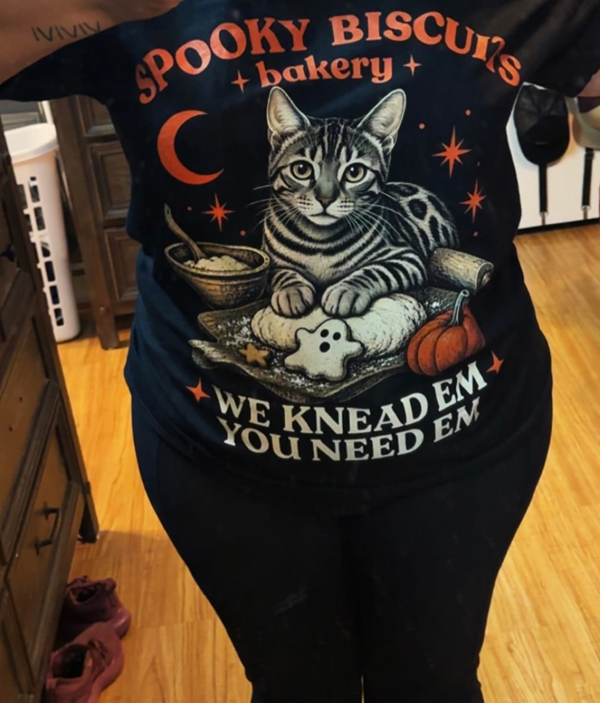Customer photo review of Spooky Halloween Custom Pet T-shirt