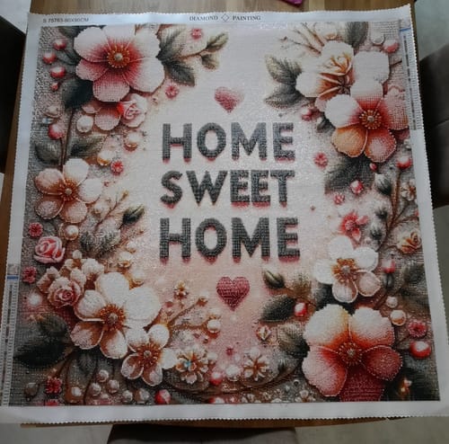 Customer photo review of Home Sweet Home Flowers | Diamond Painting Kit