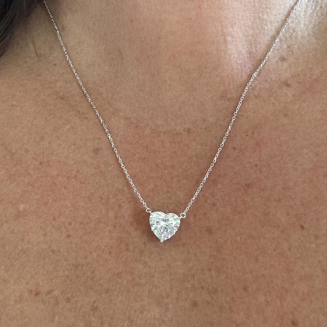 Customer photo review of Heart Cut Diamond Solitaire Necklace