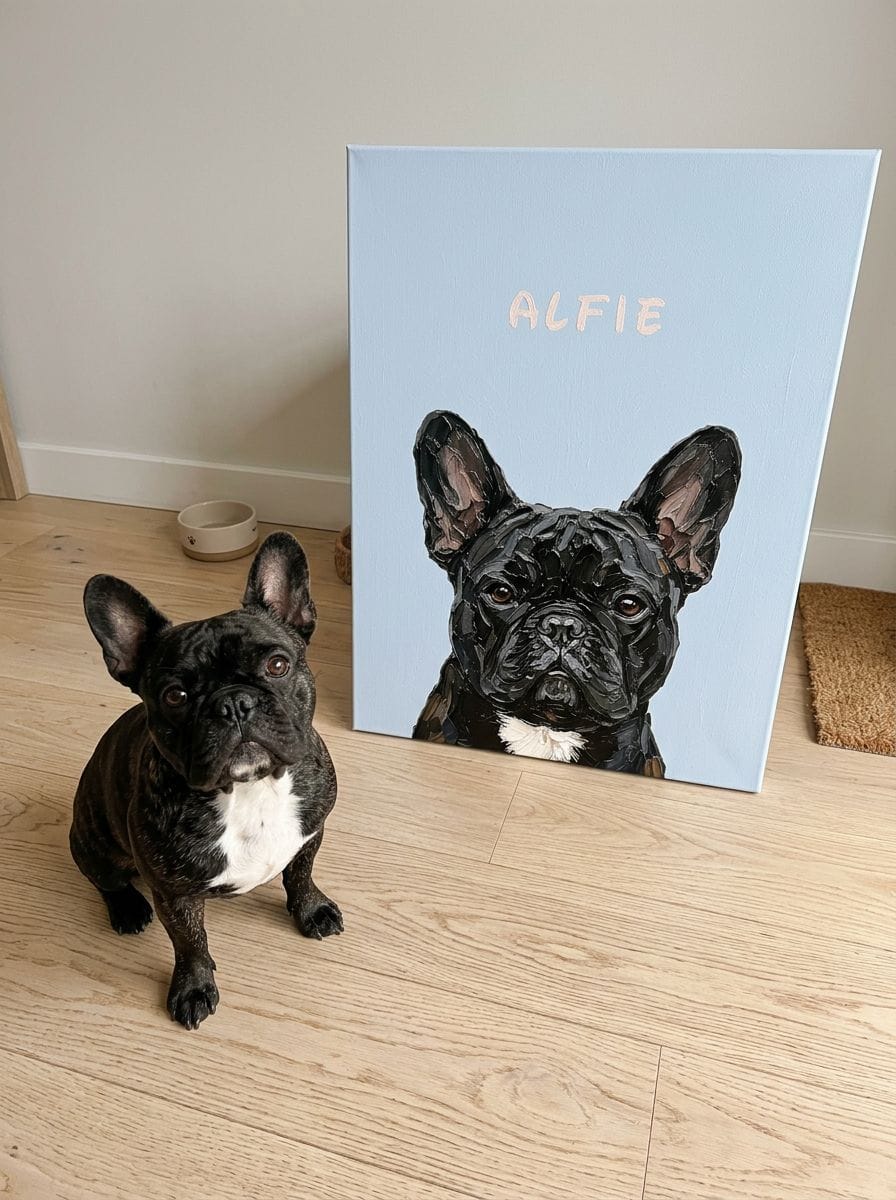 Customer photo review of Custom Pet Portrait Thick Canvas — Personalized Pet Wall Art
