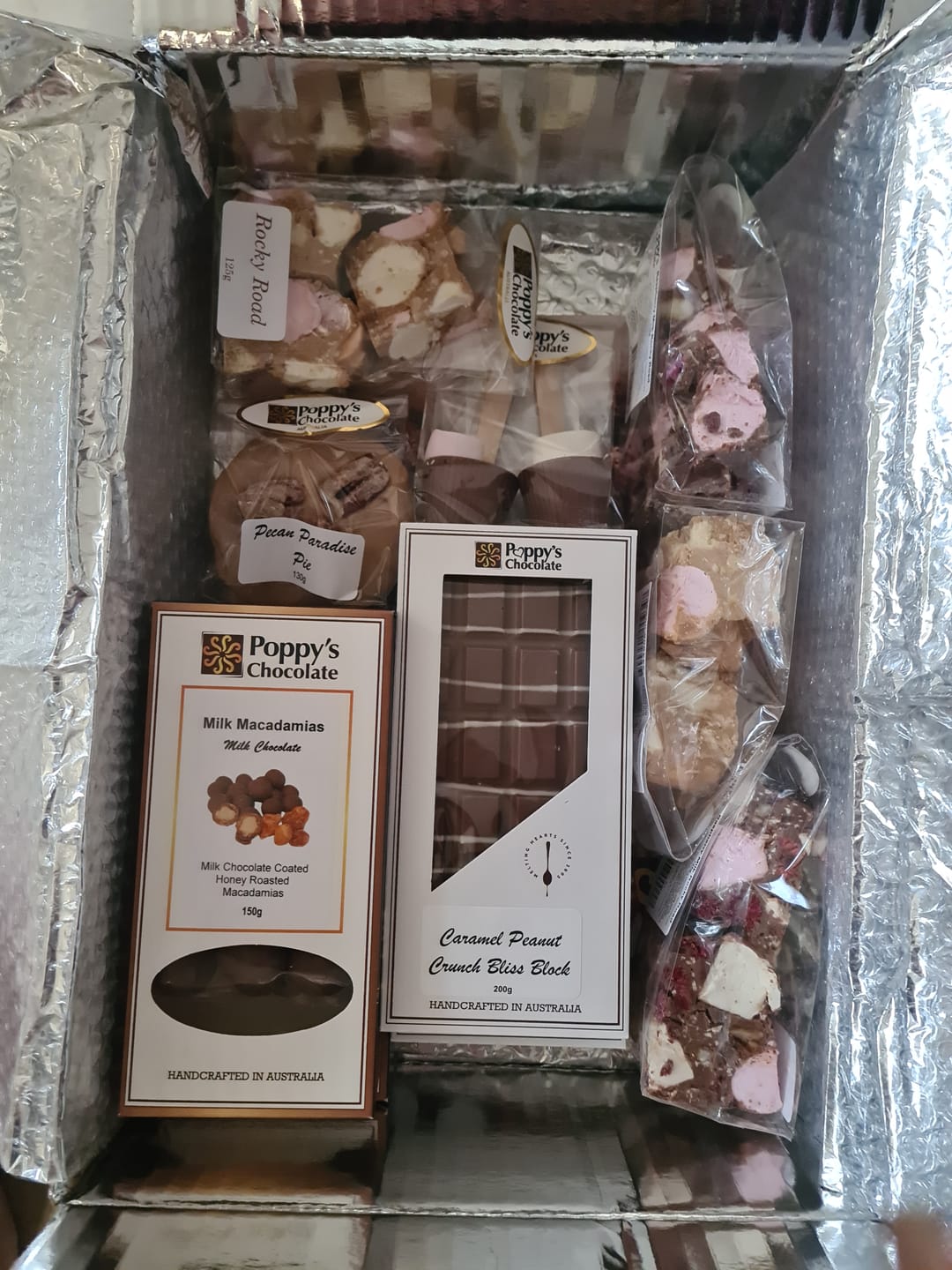 Customer photo review of Honey Roasted Macadamias and Milk Chocolate Block 125g